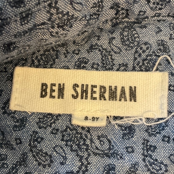 Ben Sherman Navy Kids Polo with Patterned Collar - Picture 3 of 6